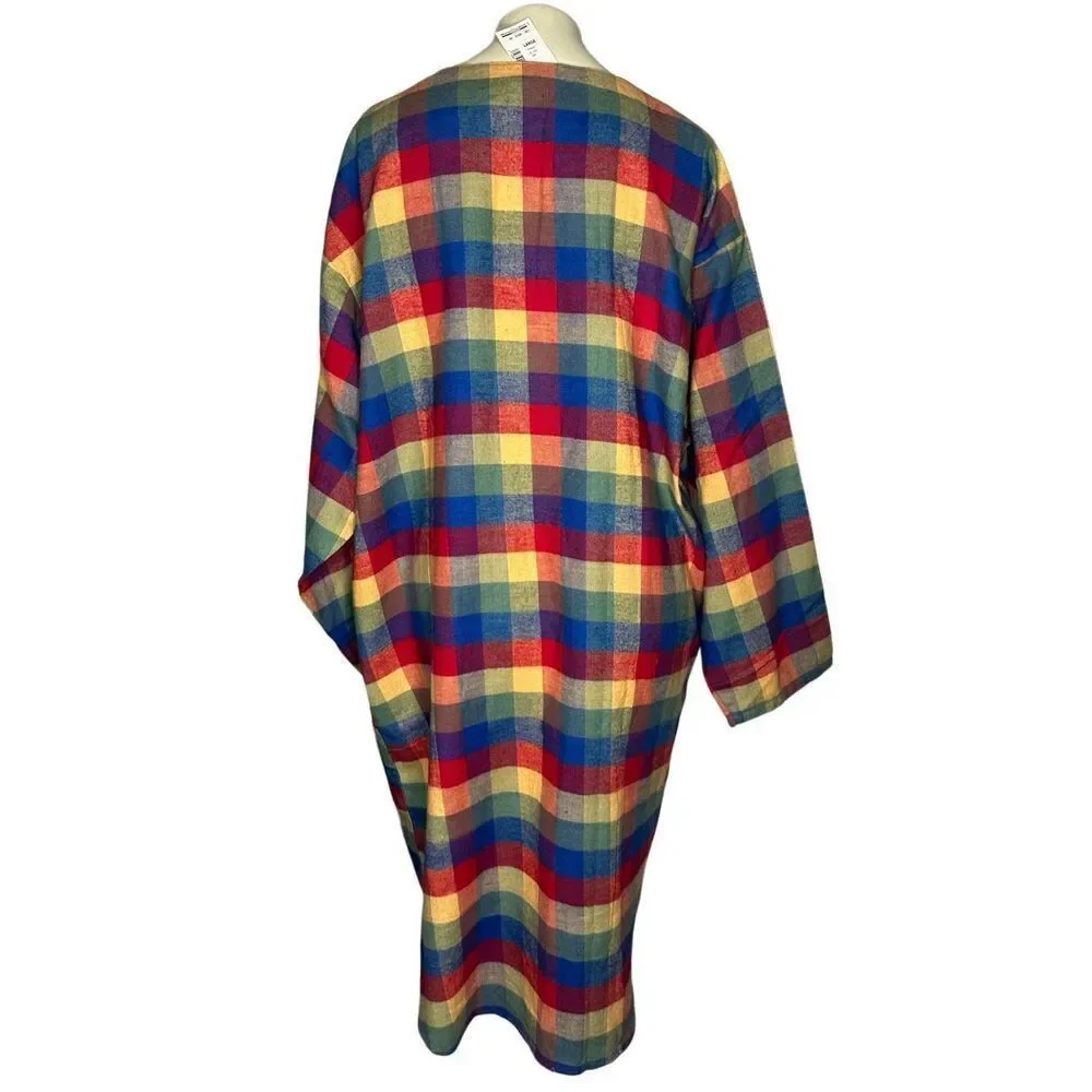 Brand New Vintage Montgomery Ward Women's Large Multi Colored Sleep Dress Button